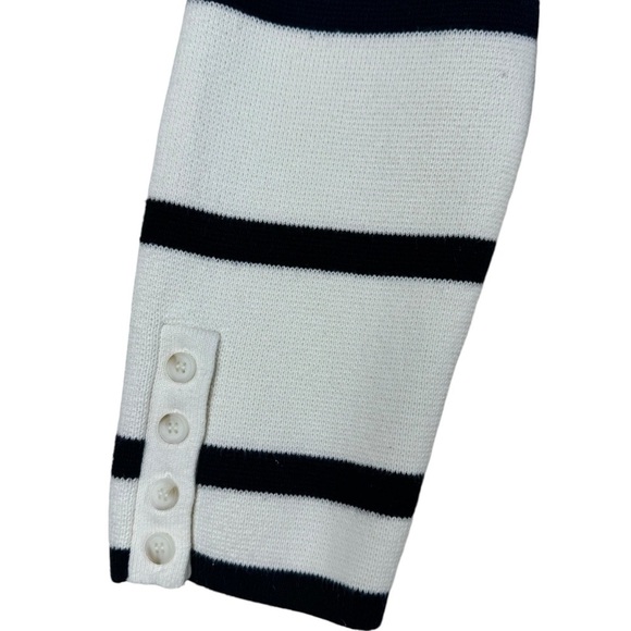 LOFT Women’s Navy Striped Cardigan Size XL Button closure - Picture 8 of 9